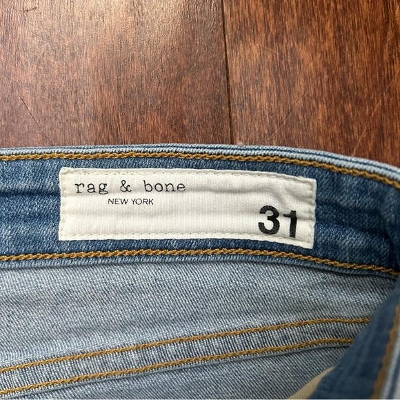 Rag & Bone Nina High-Rise Ankle Skinny Blue Denim Jeans, Size 31 - Picture 10 of 11